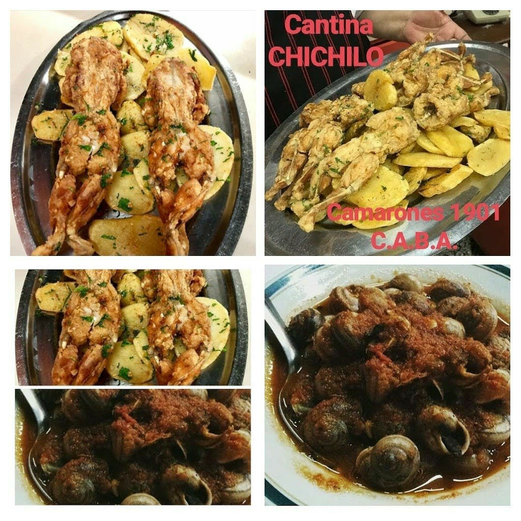 Cliente comiendo caracoles